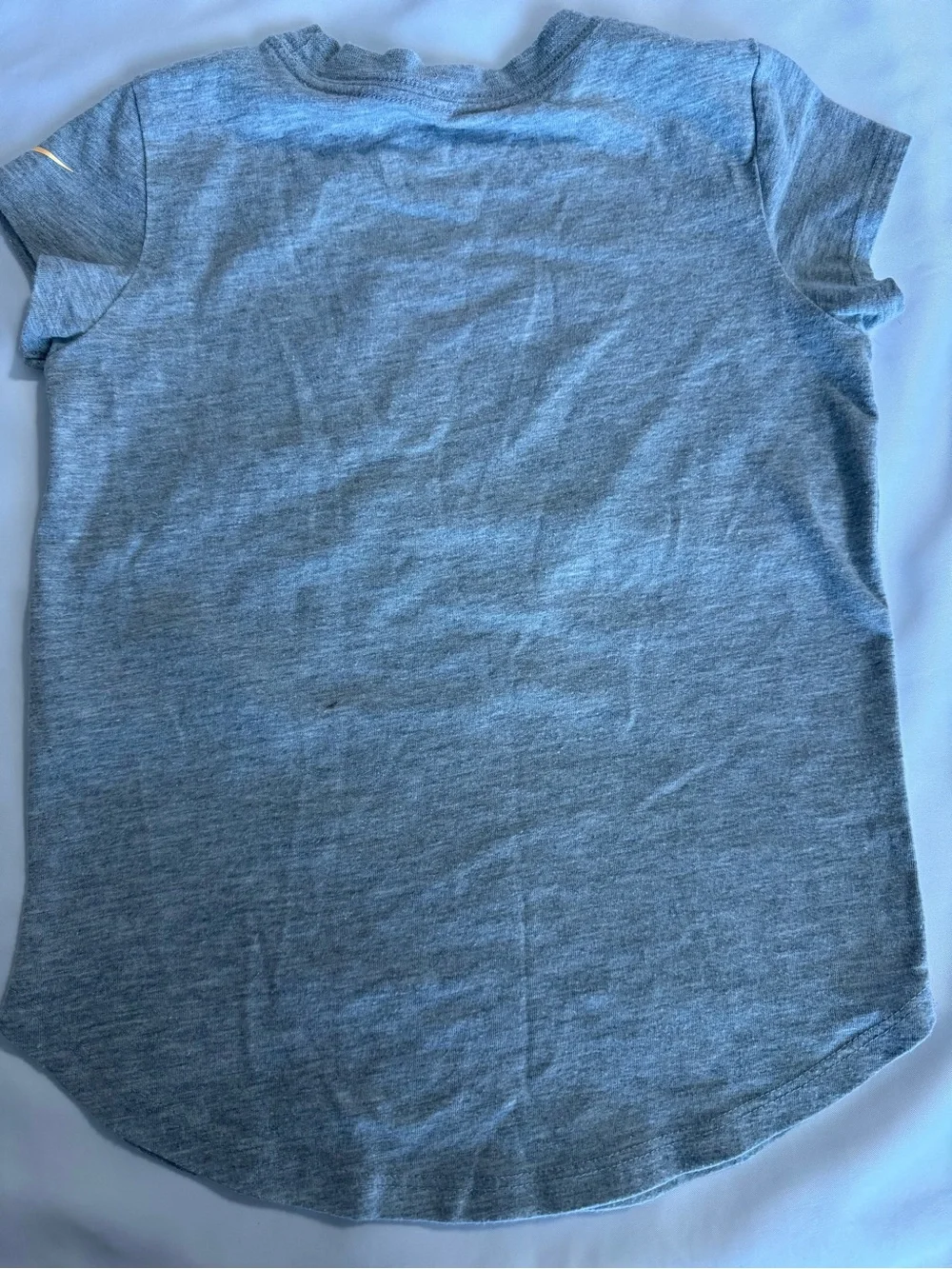 Nike Kids Gray Short Sleeve Tee with Teal & Magenta 'Just Do It' Graphic